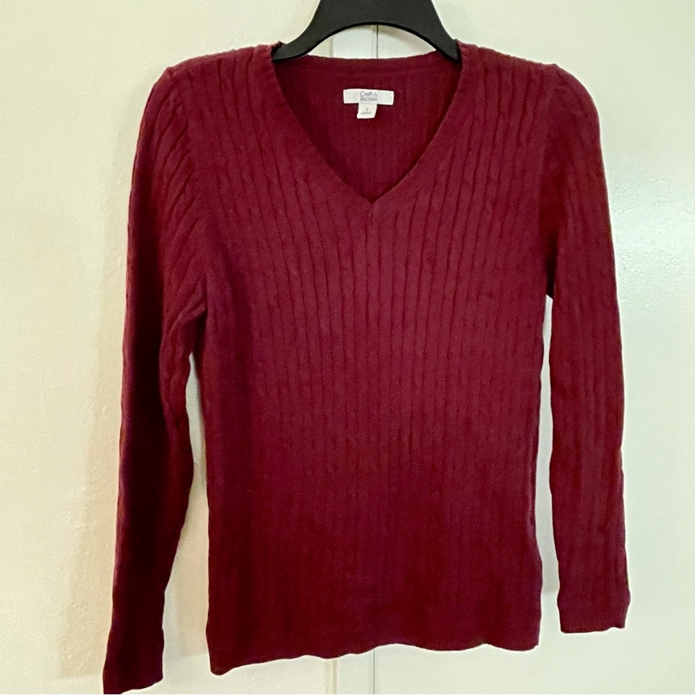 Craft & Barrel Burgundy Knit Sweater